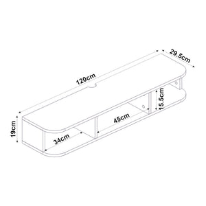 Suport TV de perete Oundsvas 120x30x19 cm alb [en.casa]