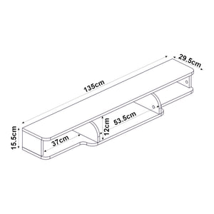 Suport TV de perete Aar 135x30x16 cm alb [en.casa]