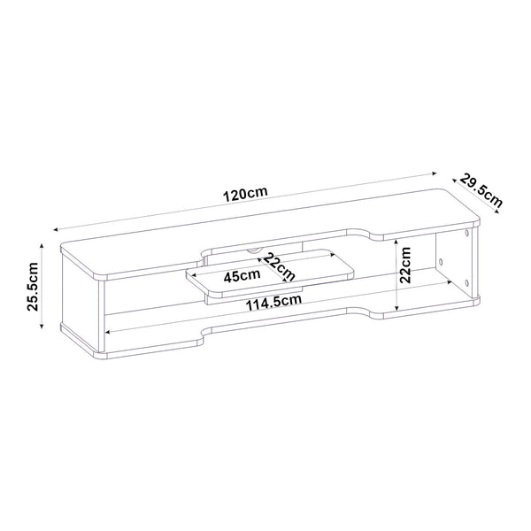 Suport TV de perete Yrela 120x30x26 cm alb [en.casa]