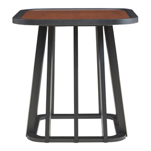 Masuta Burgess 51x51x51 cm negru/efect lemn nuc [en.casa]