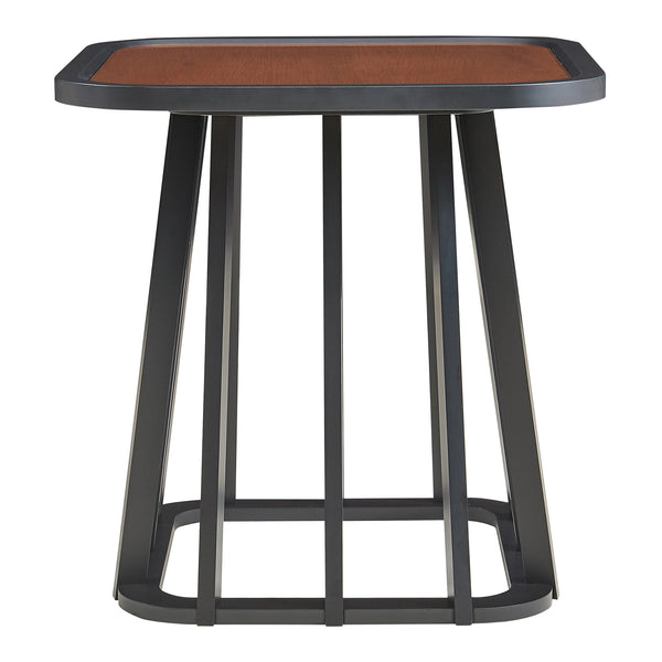 Masuta Burgess 51x51x51 cm negru/efect lemn nuc [en.casa]