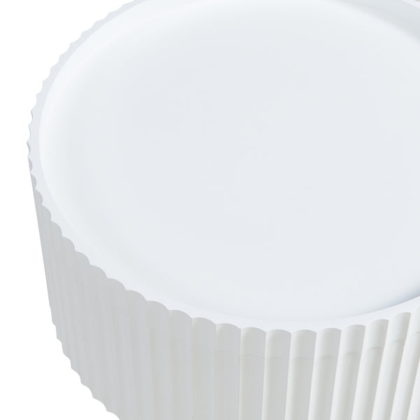 Masuta rotunda cu spatiu depozitare Bongard 48x38 cm alb/natur [en.casa]