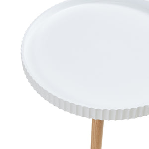 Masuta rotunda Bongard 49x45 cm alb/natur [en.casa]