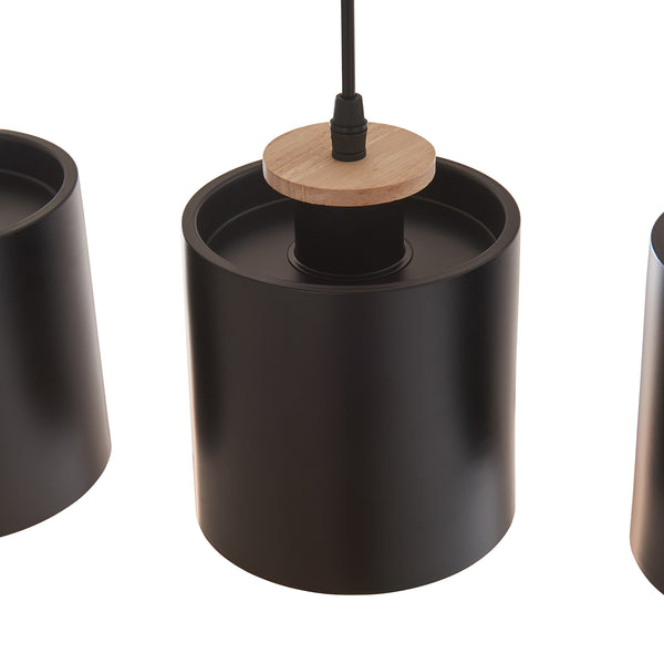 Lampa suspendata Posdand 130 cm 5xE27 max 40W natur/negru [lux.pro]