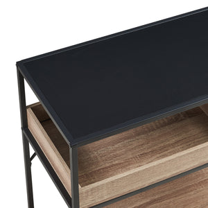 Masa consola Belana 110x40x80 cm negru/efect stejar [en.casa]
