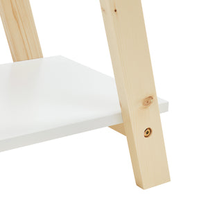 Raft carti design cort copii Vanlilu 145x65x32 cm natur/alb [en.casa]