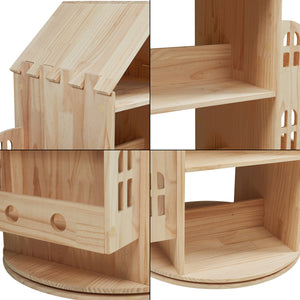Raft rotativ casuta copii Sanköre 122x64x43 cm natur [en.casa]