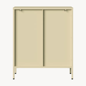 Vitrina cu 2 usi sticla Klippestad 95x80x35 cm camel [en.casa]