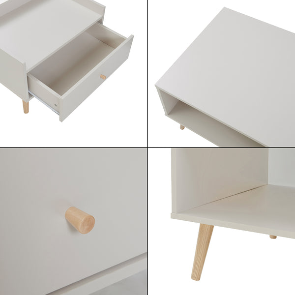 Masuta cafea Hallevil 44x106x59 cm alb [en.casa]