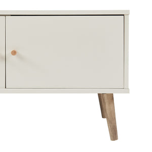 Comoda TV cu 1 sertar si 2 usi Hallevil 150x39x45 cm gri deschis [en.casa]