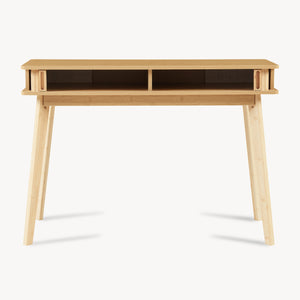 Masa consola cu 2 usi glisante Tysvær 110x40x78 cm bambus natur [en.casa]