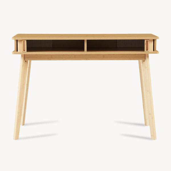 Masa consola cu 2 usi glisante Tysvær 110x40x78 cm bambus natur [en.casa]