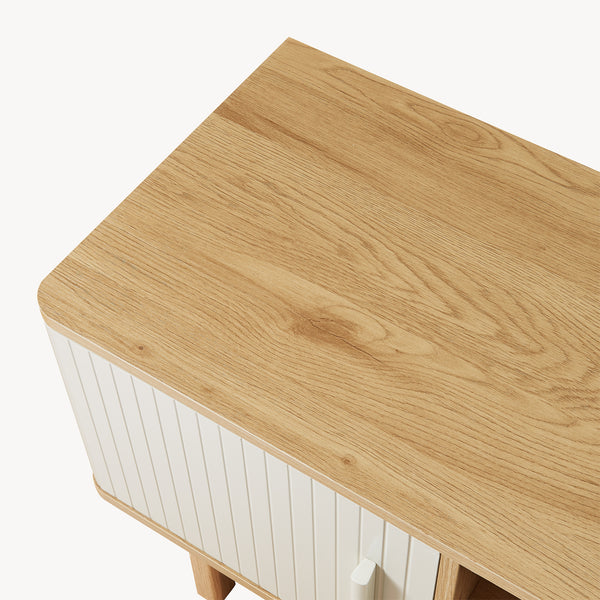 Comoda TV cu 2 usi Ferrersp 140x40x45 cm efect stejar/oatmeal [en.casa]
