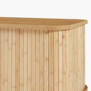 Dulap pantofi - banca cu perna pentru sezut si usi glisante Tvedestrand 50x80x40 cm natur/bej [en.casa]