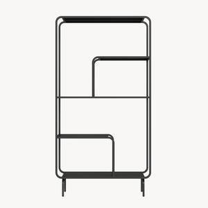 Raft carti Færder 145x76x33 cm negru [en.casa]