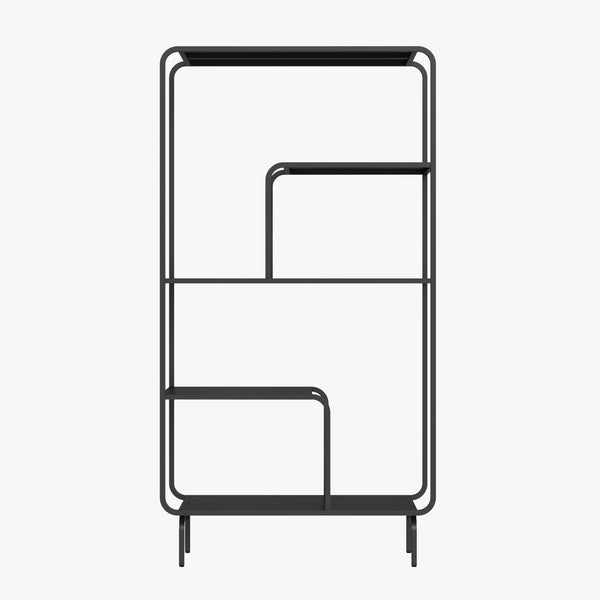 Raft carti Færder 145x76x33 cm negru [en.casa]