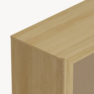 Comoda Lukhomso 83x80x40 cm efect stejar/efect ratan [en.casa]