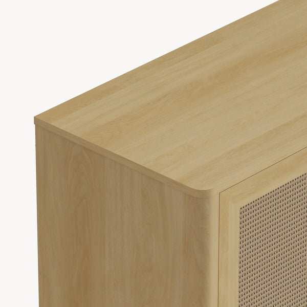 Comoda Lukhomso 83x80x40 cm efect stejar/efect ratan [en.casa]