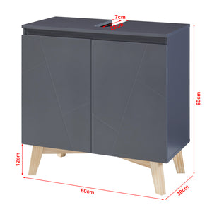 Set 5 componente mobilier baie Overath gri [en.casa]