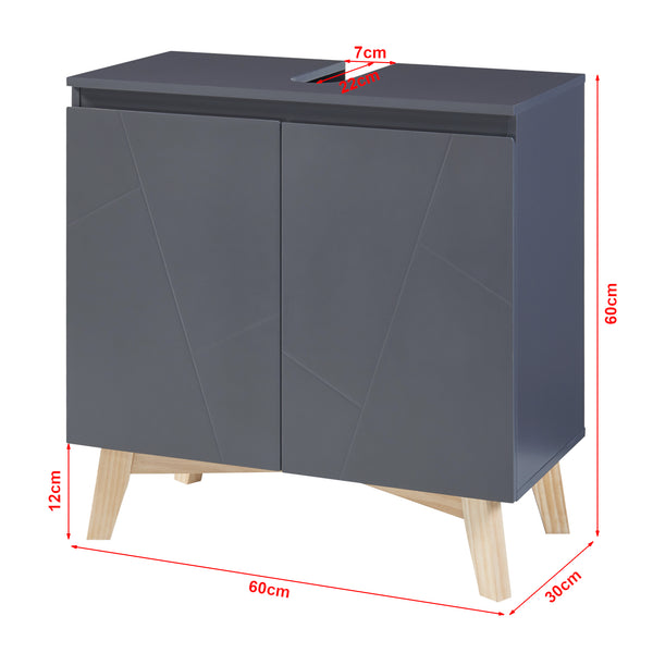 Set 5 componente mobilier baie Overath gri [en.casa]