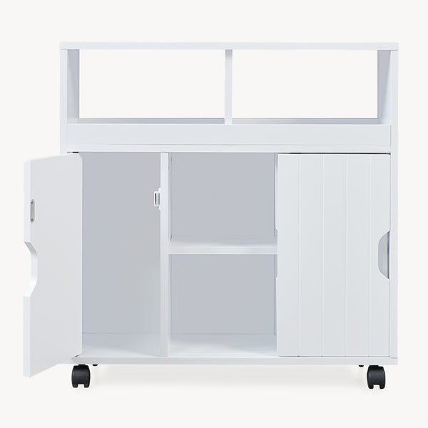 Dulap mobil pe 4 roti Fadeskimma 72x70x20 cm alb [en.casa]