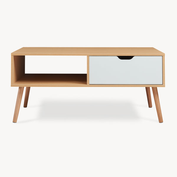 Masuta cafea Bordkak 100x48x45 cm efect stejar/alb [en.casa]