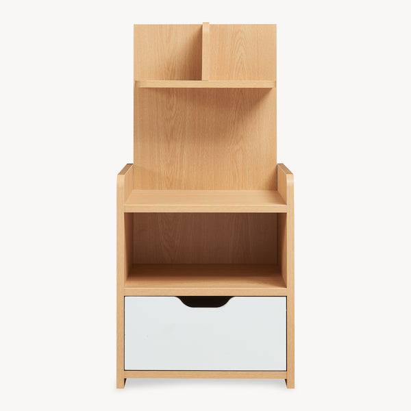Noptiera Bordkak 75x35x30 cm efect stejar/alb [en.casa]
