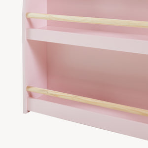Raft roz pentru carti copii cu 3 spatii depozitare Virer 78x60x18 cm [en.casa]