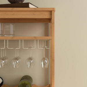 Suport sticle vin Fillby 100x47x29 cm bambus natur [en.casa]