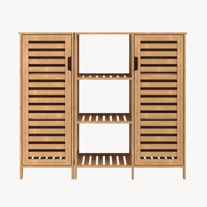 Dulap baie 2 componente Hakseri 87x99x33 cm bambus natur [en.casa]