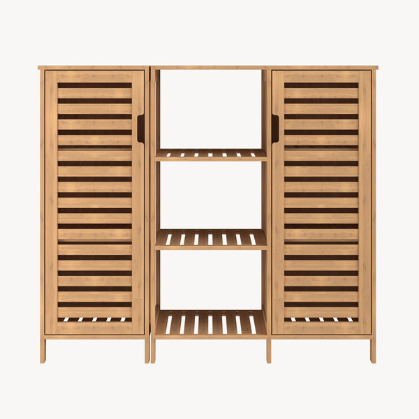 Dulap baie 2 componente Hakseri 87x99x33 cm bambus natur [en.casa]