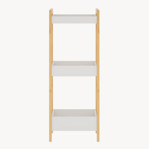 Raft baie design ingust Anun 74x28x20 cm natur/alb [en.casa]