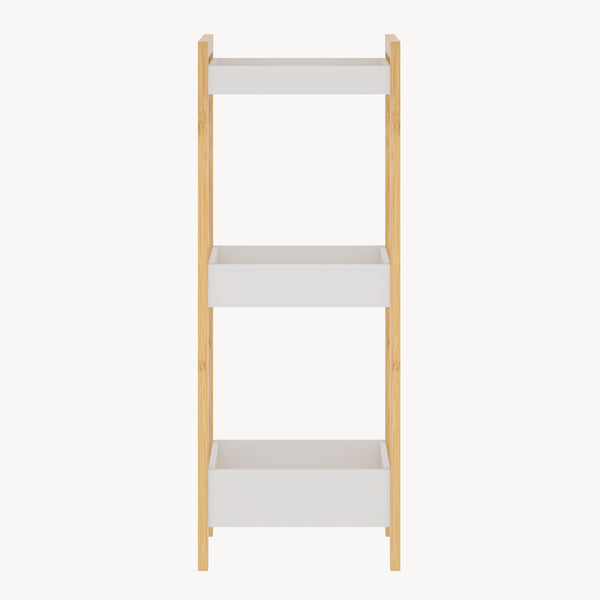 Raft baie design ingust Anun 74x28x20 cm natur/alb [en.casa]