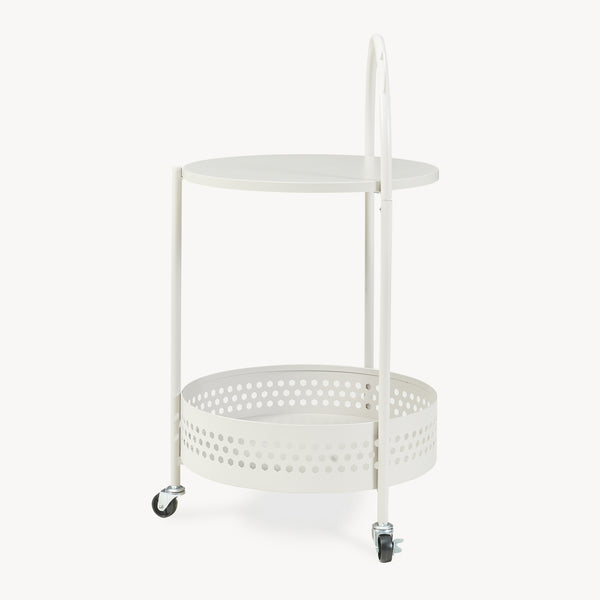 Carucior rotund pe 3 roti pt servire la masa Jässaatka 76x40 cm gri [en.casa] 