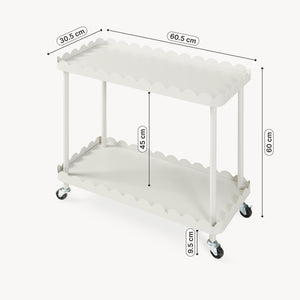 Carucior servire la masa cu 2 nivele si margine inaltata ondulata Bolmanralu 60x60x30 cm otel/pal gri [en.casa]
