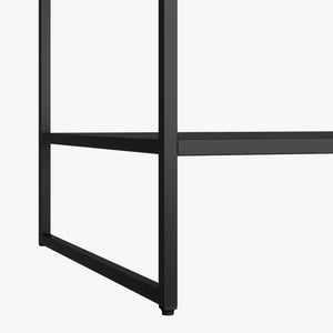 Măsuță laterală Salsnes 53x51x51 cm cu raft oțel negru [en.casa]