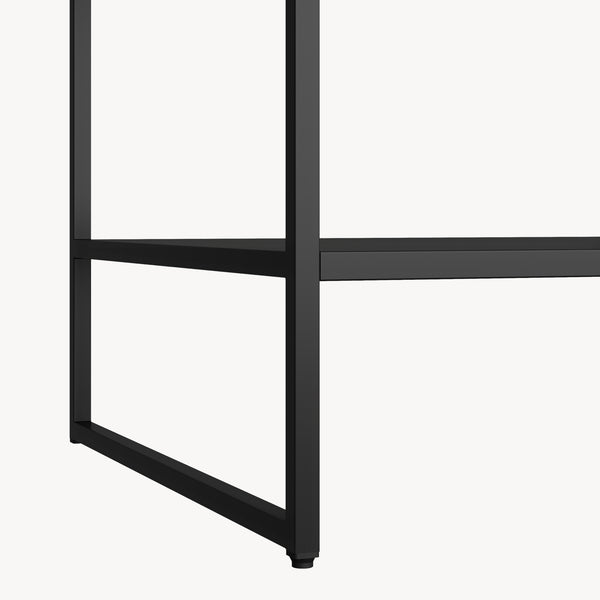 Măsuță laterală Salsnes 53x51x51 cm cu raft oțel negru [en.casa]