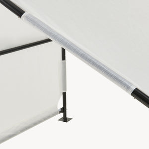 Cort casa caini design deschis Valevali 122x122x90 cm alb  [en.casa] 
