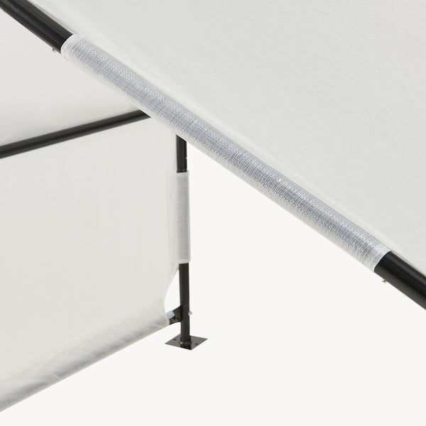 Cort casa caini design deschis Valevali 122x122x90 cm alb  [en.casa] 
