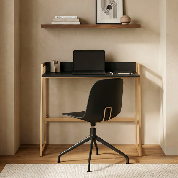 Birou Kuomi 84x73x47 cm Bej/Gri închis [en.casa]