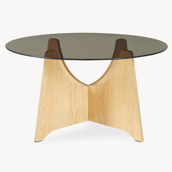 Masuta cafea sticla fumurie 70 cm rotunda Omlar [en.casa]