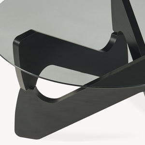Masă de cafea Reypio Ø70x35 cm Negru/Gri [en.casa]