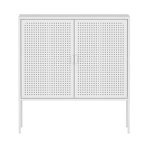 Comoda Castelli  82,5 x80x40cm otel alb [en.casa]