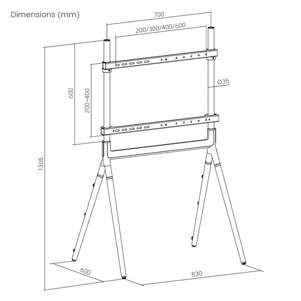 Suport de sine statator pentru TV Vega 137 x 85,5 x 46,5 cm 70 toli [pro.tec]
