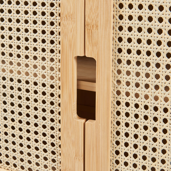 Dulap perete Tervola 60x60x20cm MDF bambus natur negru [en.casa]