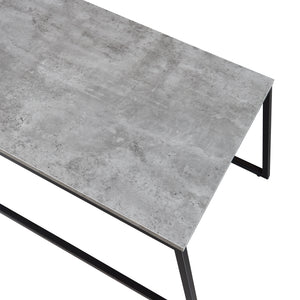 Set 2 masute cafea masuri diferite Hyllestad efect beton/negru [en.casa]