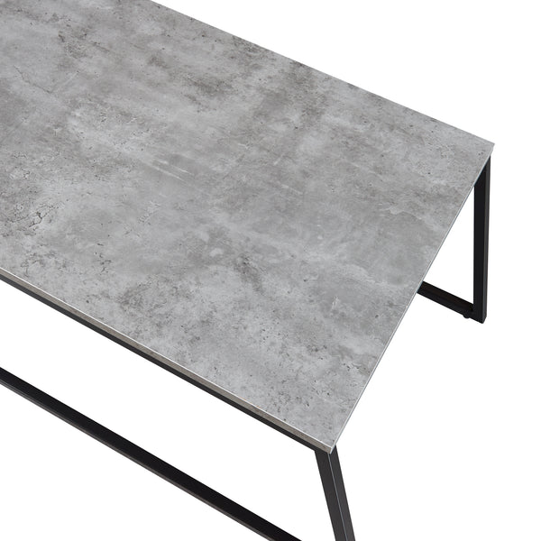 Set 2 masute cafea masuri diferite Hyllestad efect beton/negru [en.casa]
