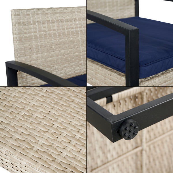 Set mobilier gradina 5 piese Calvello 1 masa 2 scaune si 2 tabureti [casa.pro]