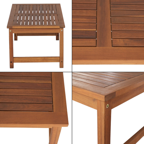 Set 4 piese mobilier gradina Cannole salcam si poliratan efect lemn bej [casa.pro]