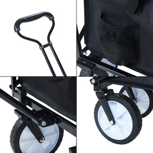 Carucior gradina pliabil Stenlille 84x55cm 80kg otel negru [pro.tec]